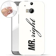 Etui i futerały do telefonów - Finoo | HTC One M8 miękkie elastyczne silikonowe etui na telefon komórkowy | przezroczyste etui z TPU z motywem | torba Case etui z ultra cienką ochroną | Mr Right White - miniaturka - grafika 1