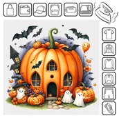 Pasmanteria - Naprasowanka Halloween Duch Dynia Pomysł 38 do 20cm - miniaturka - grafika 1