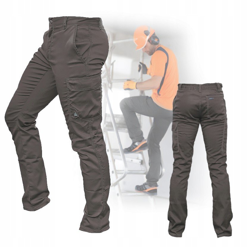 ELASTYCZNE SPODNIE ROBOCZE MĘSKIE WYGODNE BOJÓWKI LETNIE STRETCH DELTA PLUS