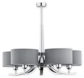 Lampy sufitowe - Lemir Orso żyrandol 5 pł. / chrom + szary | Wysyłka za 0 zł O2875 W5 CH + SZA - miniaturka - grafika 1