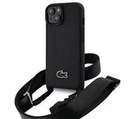 Etui i futerały do telefonów - Lacoste LCHCP15SSPVCK Hardcase Iconic Petit Pique Crossbody do iPhone 15 Czarny - miniaturka - grafika 1