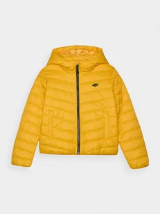 4F Kurtka puchowa z wypełnieniem syntetycznym chłopięca - żółta 164 (13-14 lat) - Kurtki i kamizelki sportowe męskie - miniaturka - grafika 1