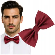 Krawaty i muchy męskie - Muszka męska w drobną kratkę - bordowa - miniaturka - grafika 1