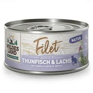 Mokra karma dla kotów - Wildes Land Cat Thunfisch Lachs Filet - filety z tuńczyka i łososia 80 g - karma dla zwierząt - miniaturka - grafika 1