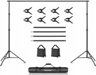 Inne akcesoria studyjne - ZESTAW Atelier Uchwyt DO TEŁ TŁA 3x2,1 m STATYW BELKA 8x KLIPS Torba NEEWER NK-ST0204 - miniaturka - grafika 1