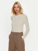 Swetry damskie - Tommy Hilfiger Sweter WW0WW44161 Écru Regular Fit - miniaturka - grafika 1