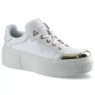 Białe Sneakersy Carinii Modne Buty Damskie Półbuty - Sneakersy damskie - miniaturka - grafika 1