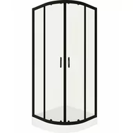 Kabiny prysznicowe - Kabina prysznicowa z brodzikiem Kama Black 80 x 80 Liveno - miniaturka - grafika 1
