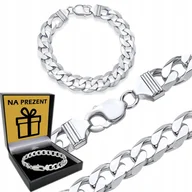 Bransolety męskie - BRANSOLETKA GRUBA Srebrna Męska SREBRO pr 925 Bransoleta 13mm/20cm Pancerka - miniaturka - grafika 1