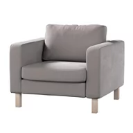Pokrowce na meble - Dekoria pl pl Pokrowiec na fotel Karlstad krótki gołębi szary 89 x 89 x 64 cm Velvet 619-704-11 - miniaturka - grafika 1