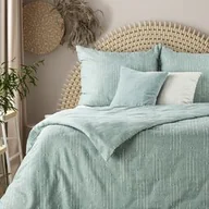 Pościel - Eurofirany Pościel bawełniana 220x200 Monte 8 miętowa z ozdobnymi przeszyciami Terra Collection - miniaturka - grafika 1