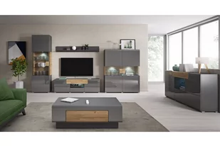 Witryna dwudrzwiowa Toledo 42 - antracyt / dąb grandson - Komody - miniaturka - grafika 2