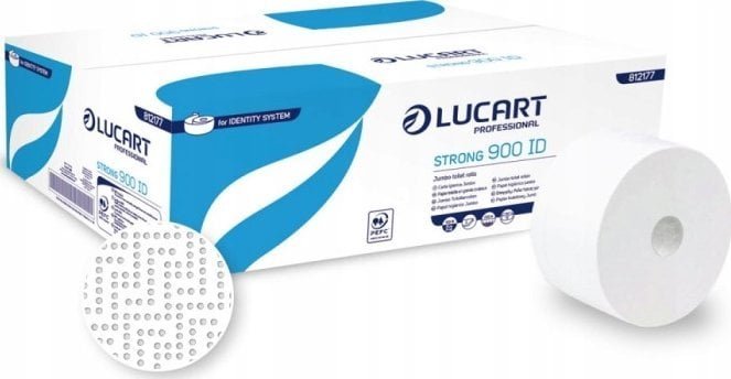 Lucart Lucart Strong 900 ID - Papier toaletowy, 2 warstwy, 202 m, celuloza - 12 rolek