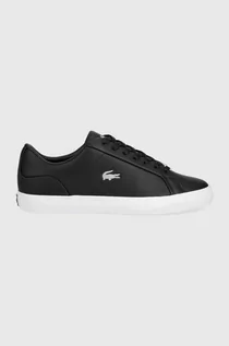 Sneakersy damskie - Lacoste Lacoste sneakersy skórzane LEROND 0722 1 kolor czarny - grafika 1