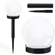 Lampy ogrodowe - Ogrodowa Lampa Solarna Led Kula Biała 10cm - miniaturka - grafika 1