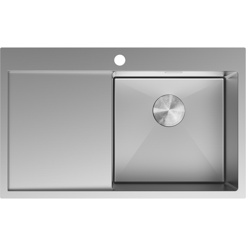 Mexen Exar zlewozmywak stalowy 1-komorowy z ociekaczem prawy 780 x 480 mm, inox - 6434781010P-01