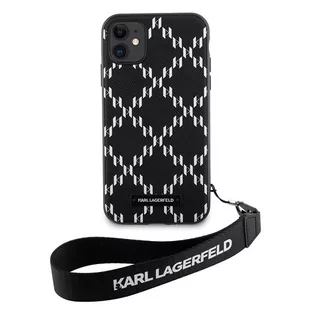 Karl Lagerfeld KLHCN61SAKLMBSK iPhone 11 / Xr  6.1" czarny/black hardcase Monogram Losange Saffiano - Etui i futerały do telefonów - miniaturka - grafika 3