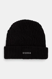 Guess czapka z domieszką wełny CABLE BEANIE kolor czarny z grubej dzianiny M4BZ10.Z3HD1 - Czapki męskie - miniaturka - grafika 1