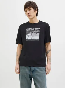 Jack & Jones Koszulka "Porto" w kolorze czarnym - Koszulki męskie - miniaturka - grafika 1