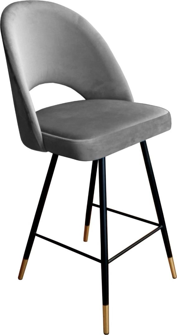 Atos Hoker ISKAR VELVET GOLD szary tapicerowany aksamitem do kuchni ATOS