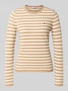 Sweter z dzianiny o kroju slim fit z czystej wełny - Swetry damskie - miniaturka - grafika 1