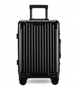 Walizki - WALIZKA PODRÓŻNA ALUMINIOWA NA KÓŁKACH DUŻA CZARNA METALOWA KLASYCZNA BLACK - miniaturka - grafika 1