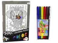 Zabawki kreatywne - Puzzle Do Kolorowania 500 Elementów Słoń - miniaturka - grafika 1