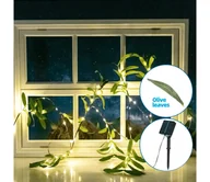 Lampy ogrodowe - Aigostar - LED Łańcuch solarny 60xLED/4m IP65 ciepła biel oliwkowy - miniaturka - grafika 1