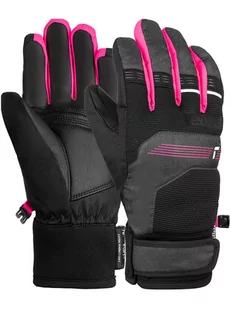 Reusch Rękawiczki narciarskie "Benji R-TEX® XT Junior" w kolorze czarno-różowym - Rękawiczki - miniaturka - grafika 1