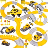Klocki - TOR SAMOCHODOWY ZESTAW KONSTRUKCYJNY 4x AUTKA TOR AKCESORIA 255szt - miniaturka - grafika 1