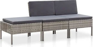 Elior Zestaw szarych mebli ogrodowych - Shannon 2X - Meble ogrodowe - miniaturka - grafika 1