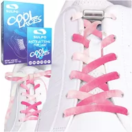 Akcesoria obuwnicze - Sznurówki bez wiązania z zapinkami elastyczne różowo-białe - miniaturka - grafika 1