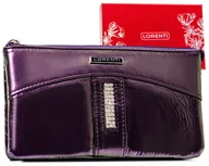 Portfele - Duży portfel fakturowany skóra naturalna portfel na karty i dokumenty  portmonetka na suwak Lorenti, fioletowy - miniaturka - grafika 1