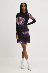 Desigual sukienka PENSEE kolor czarny mini prosta 24WWVK34 - Sukienki - miniaturka - grafika 1