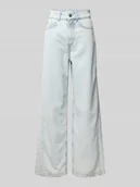 Spodnie damskie - Jeansy z szeroką nogawką z mieszanki lyocellu i bawełny - miniaturka - grafika 1