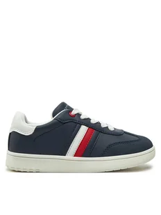 Tommy Hilfiger Sneakersy Stripe Low Cut Lace-Up Sneaker T3X9-33851-1269 M Granatowy - Buty dla chłopców - miniaturka - grafika 1