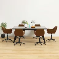 Krzesła - Lumarko Obrotowe krzesła stołowe, 6 szt., brązowe, obite aksamitem  - miniaturka - grafika 1
