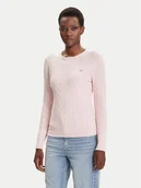 Swetry damskie - Gant Sweter 4800100 Różowy Slim Fit - miniaturka - grafika 1