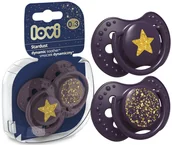 Smoczki uspokajające - LOVI SMOCZEK DYNAMICZNY STARDUST 2szt. 0-3m FIOLETOWY - miniaturka - grafika 1
