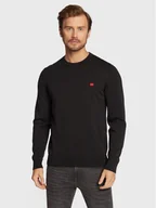 Swetry męskie - Hugo Sweter San Cassius-C1 50475083 Czarny Regular Fit - miniaturka - grafika 1