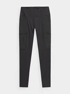 Spodnie sportowe damskie - 4F Legginsy sportowe w kolorze czarnym - miniaturka - grafika 1