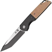 Scyzoryki - Kansept Warrior Black TiCn Coated Machine Rubbed Tanto D2 Blade Black Anodized Aluminum Bolster +Bro - miniaturka - grafika 1