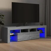 Szafki RTV - Lumarko Szafka TV z oświetleniem LED, szary dąb sonoma, 140x36,5x40 cm - miniaturka - grafika 1