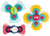 Zabawki sensoryczne - LUDI Zestaw zabawek zręcznościowych. 3 spinnery z przyssawkami - miniaturka - grafika 1