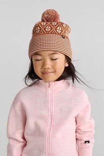 Czapki dla dzieci - Reima czapka wełniana dziecięca Kuurassa kolor brązowy wełniana - grafika 1