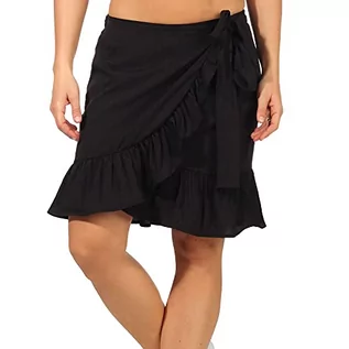 Spódnice - ONLY Damska spódnica Onlolivia Wrap Skirt WVN Noos, czarny, XS - grafika 1