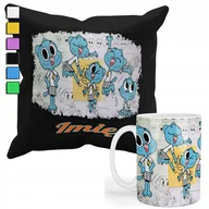 Gadżety dla niej i dla niego - ZESTAW KUBEK + PODUSZKA Z POSZEWKĄ- PREZENT DLA FANA THE SMERFS + IMIĘ - miniaturka - grafika 1