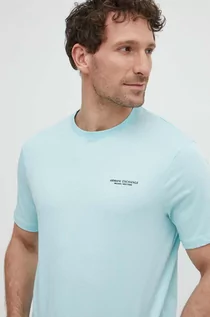 Koszulki męskie - Armani Exchange t-shirt bawełniany męski kolor fioletowy gładki 8NZT91 Z8H4Z NOS - grafika 1