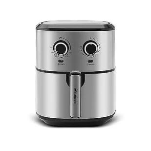 Karaca Multifry Inox 1700 W podwójna frytkownica 5,5 l XL, rozpryskiwana olejem, duży pojemnik, neutralny zapach, technologia cyrkulacji powietrza, temperatura i czas, powłoka zapobiegająca - Frytkownice - miniaturka - grafika 1