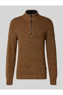 Bluzy męskie - Bluza o kroju slim fit z kołnierzem i zamkiem błyskawicznym model Mouline - camel active - miniaturka - grafika 1